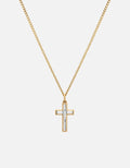 Miansai Necklaces Cruxe Diamond Cross Pendant Necklace, 14k Gold Polished Gold / 21in.