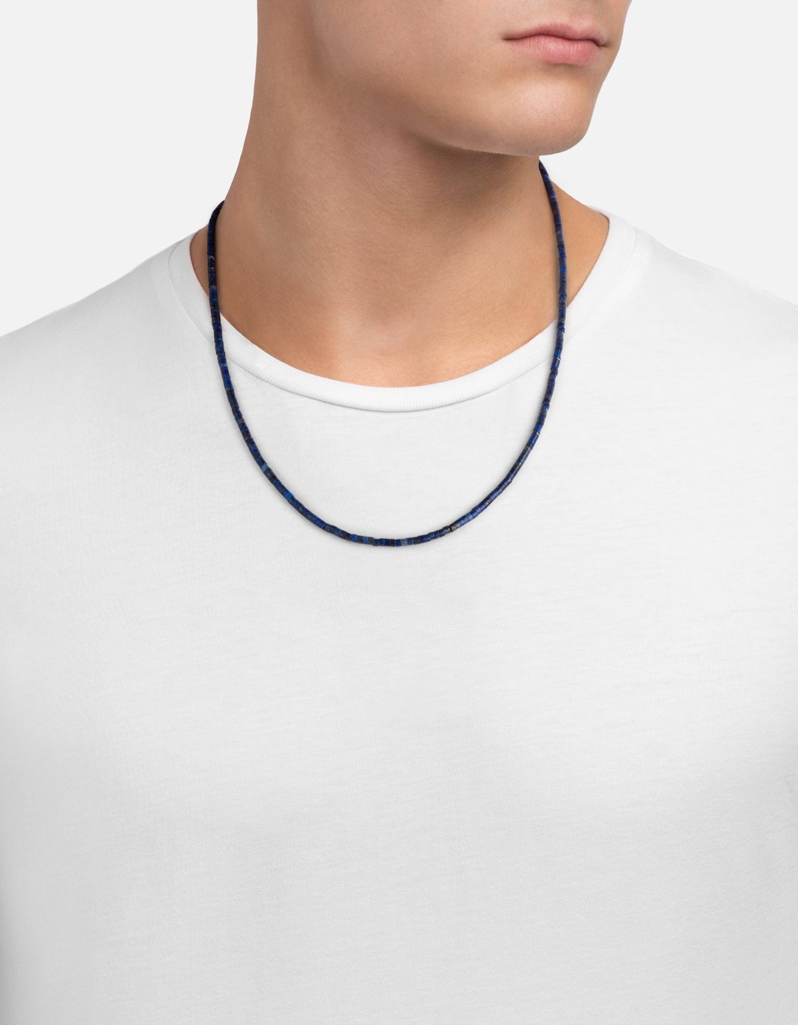 Zane Lapis Bead Necklace, Sterling Silver / Blue