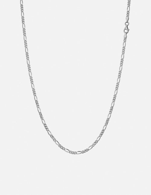 3mm Figaro Chain Necklace, Sterling Silver