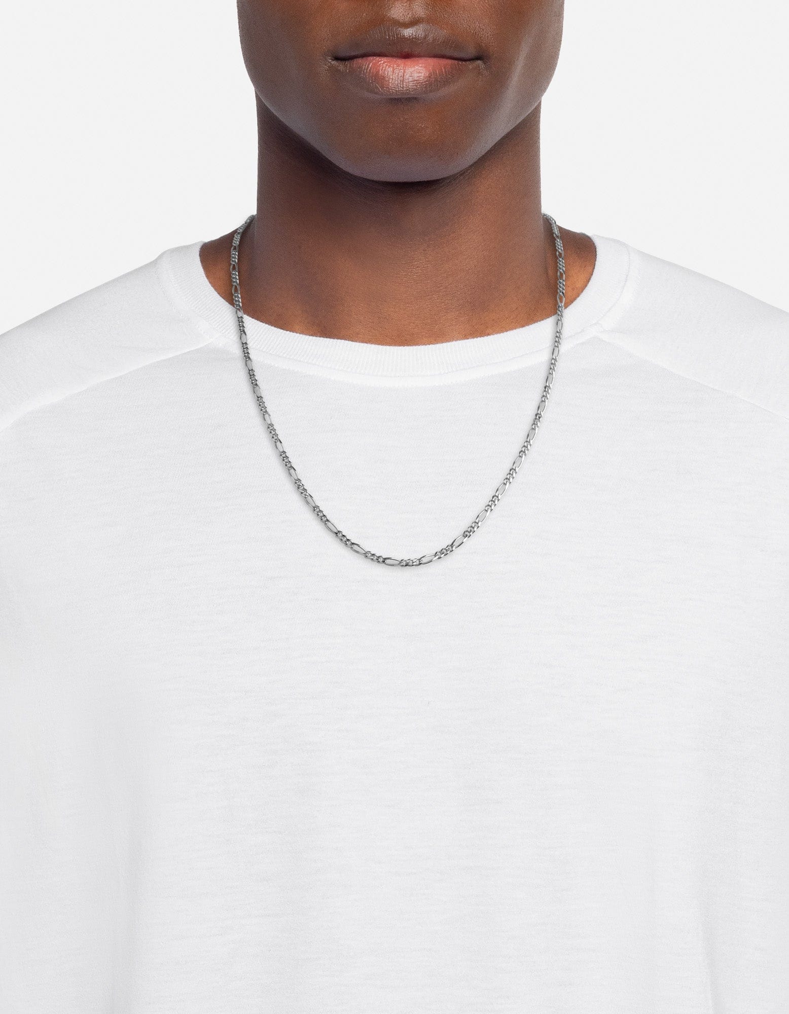 3mm Figaro Chain Necklace, Sterling Silver