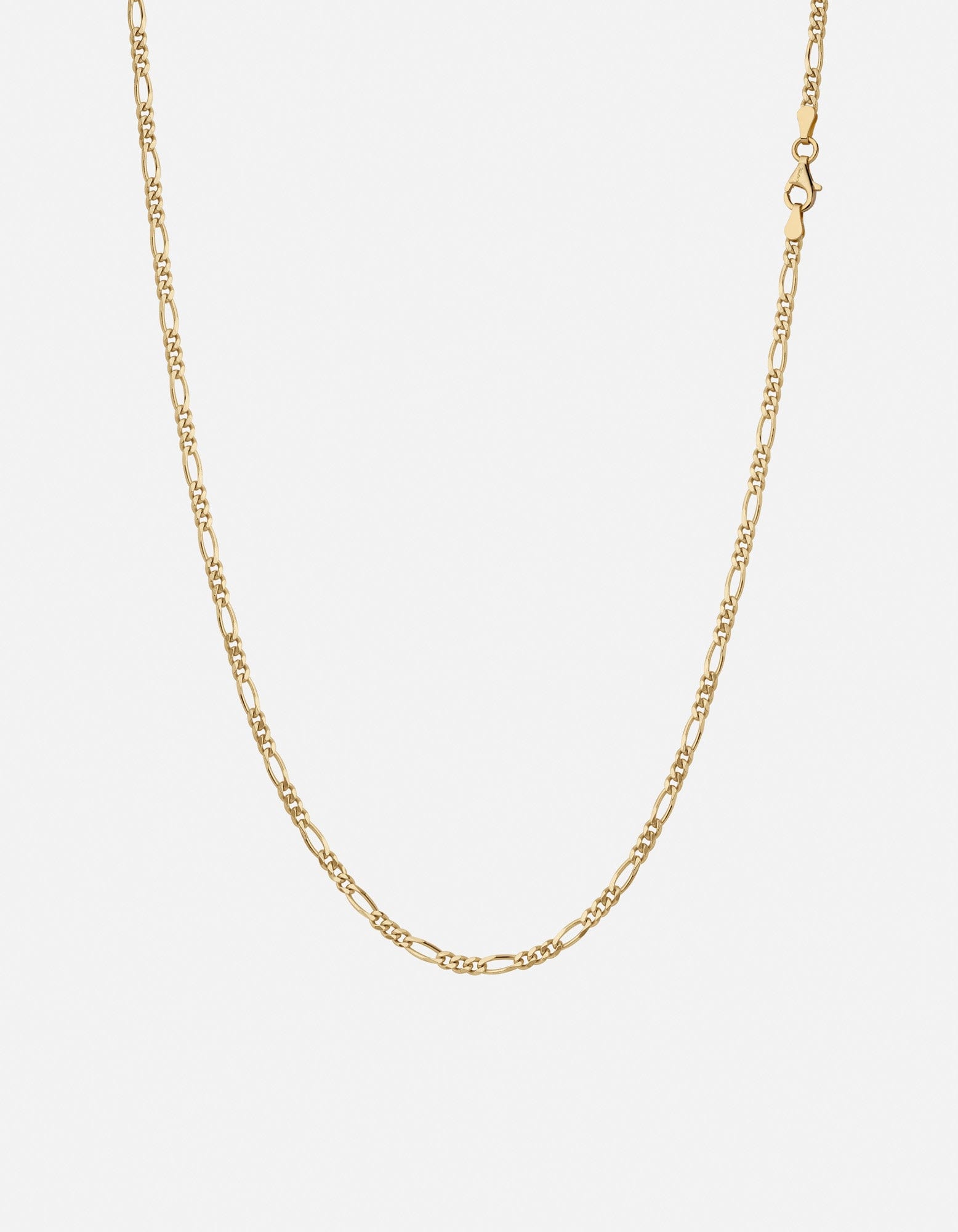 3mm Figaro Chain Necklace, Gold Vermeil
