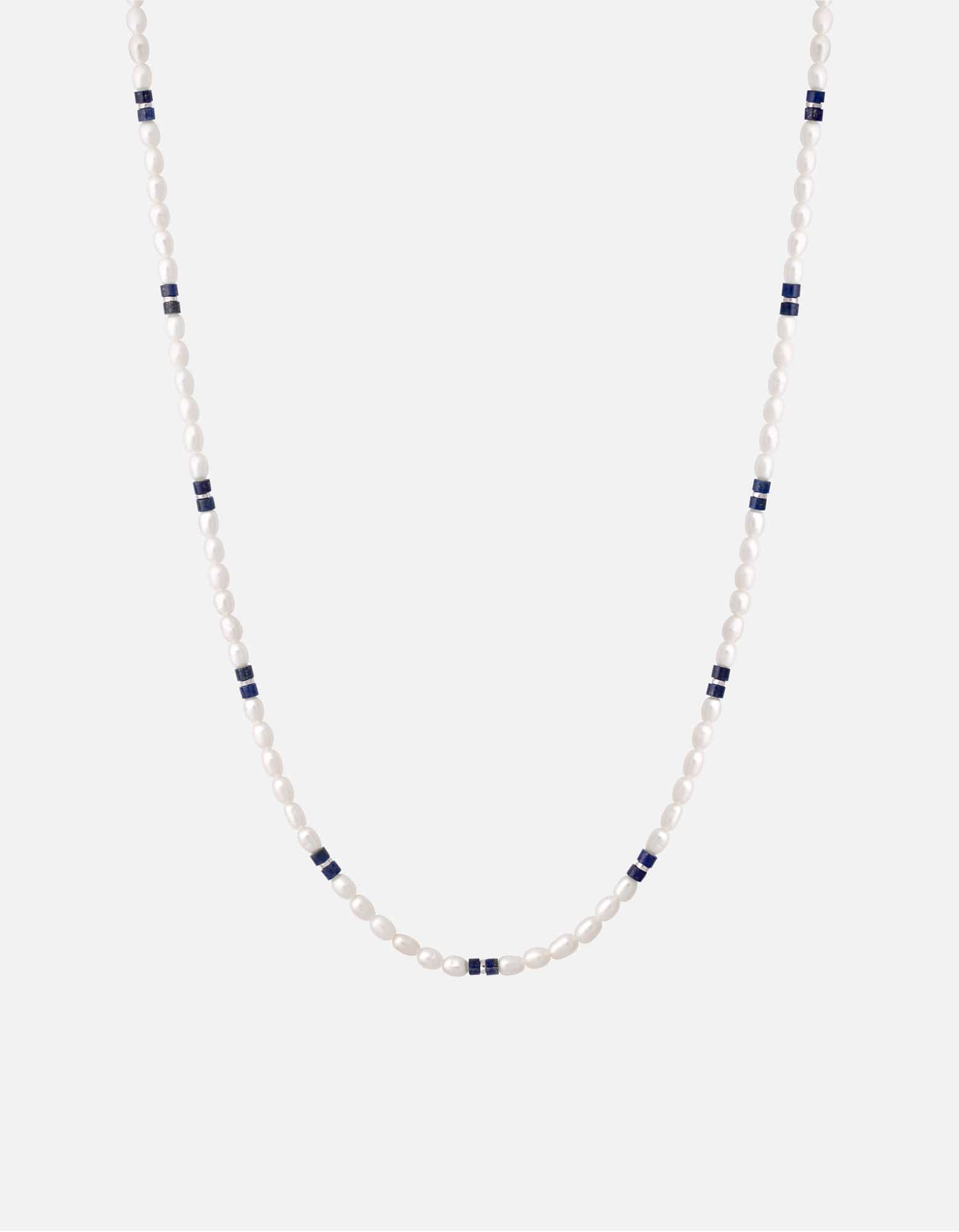 Miansai Necklaces Cash Lapis Pearl Necklace, Sterling Silver Blue/White / 21 in.