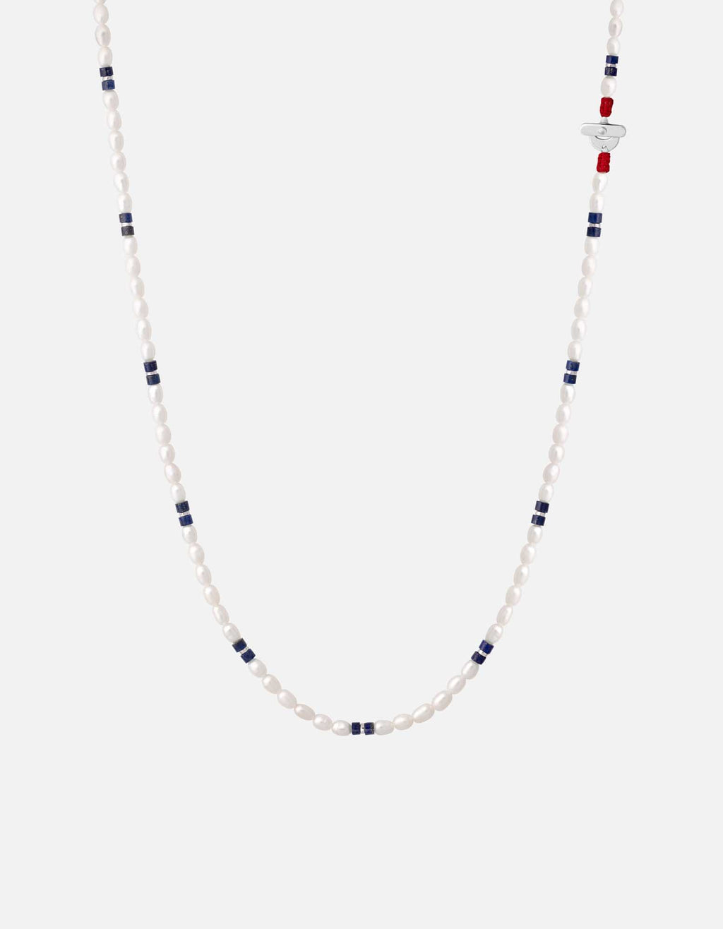 Cash Lapis Pearl Necklace, Sterling Silver / Blue