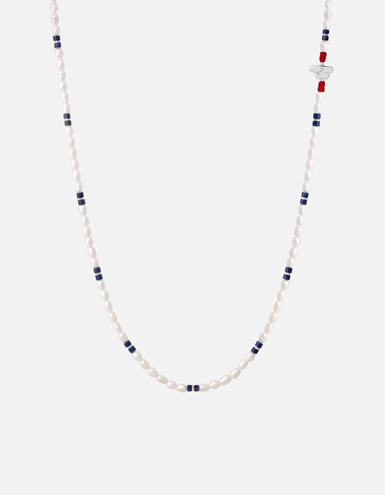 Cash Lapis Pearl Necklace, Sterling Silver / Blue
