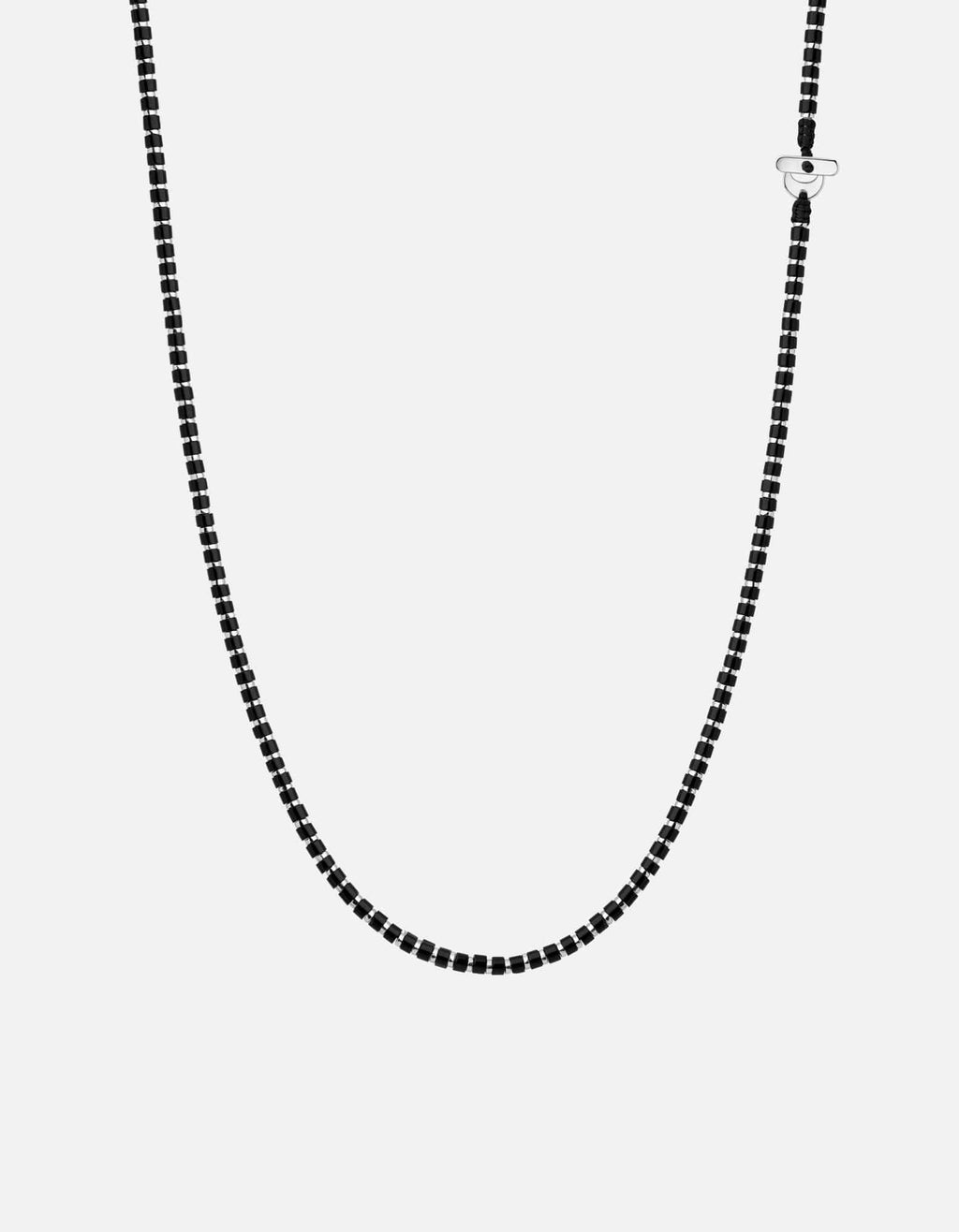 Kato Onyx Bead Necklace, Sterling Silver / Black