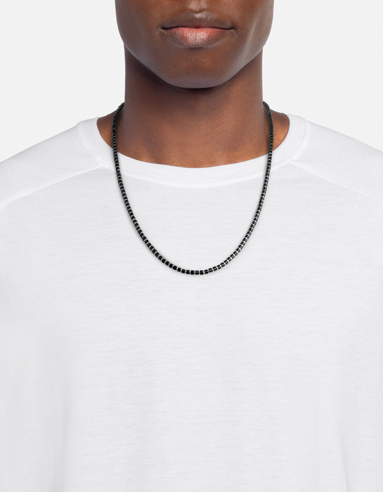 Kato Onyx Bead Necklace, Sterling Silver / Black