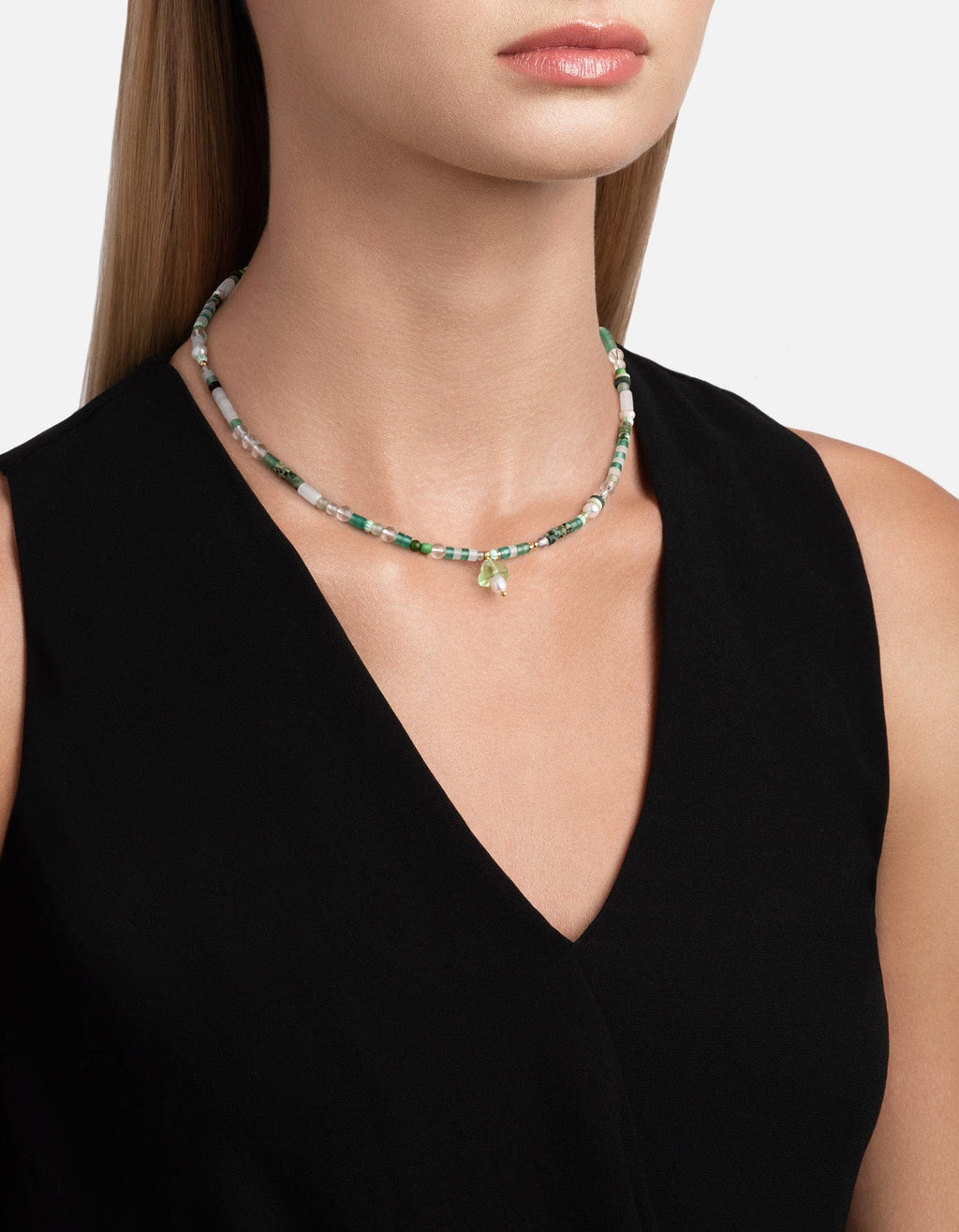 Mushroom Beaded Choker, Gold Vermeil