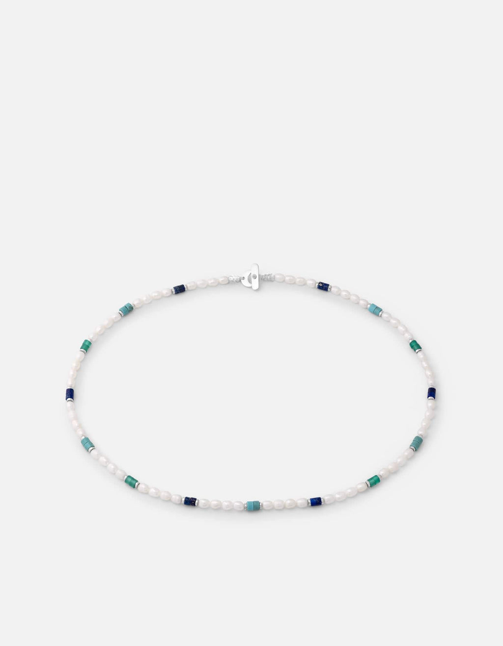 Ravi Pearl Choker, Sterling Silver / Blue/Green