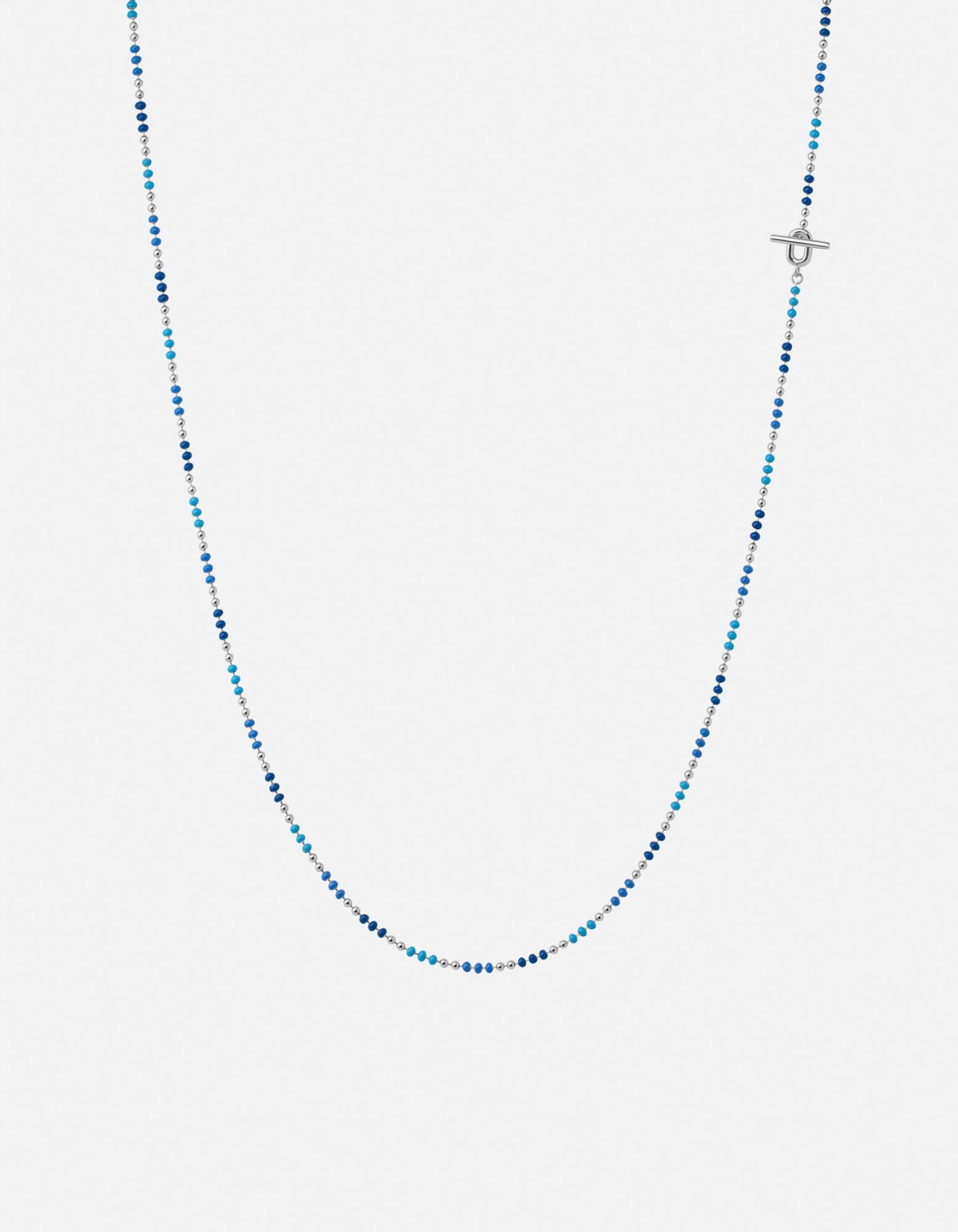 Miansai Necklaces Orb 1.5mm Chain Necklace, Sterling Silver w/Blue Enamel Blue/Silver / 21in.