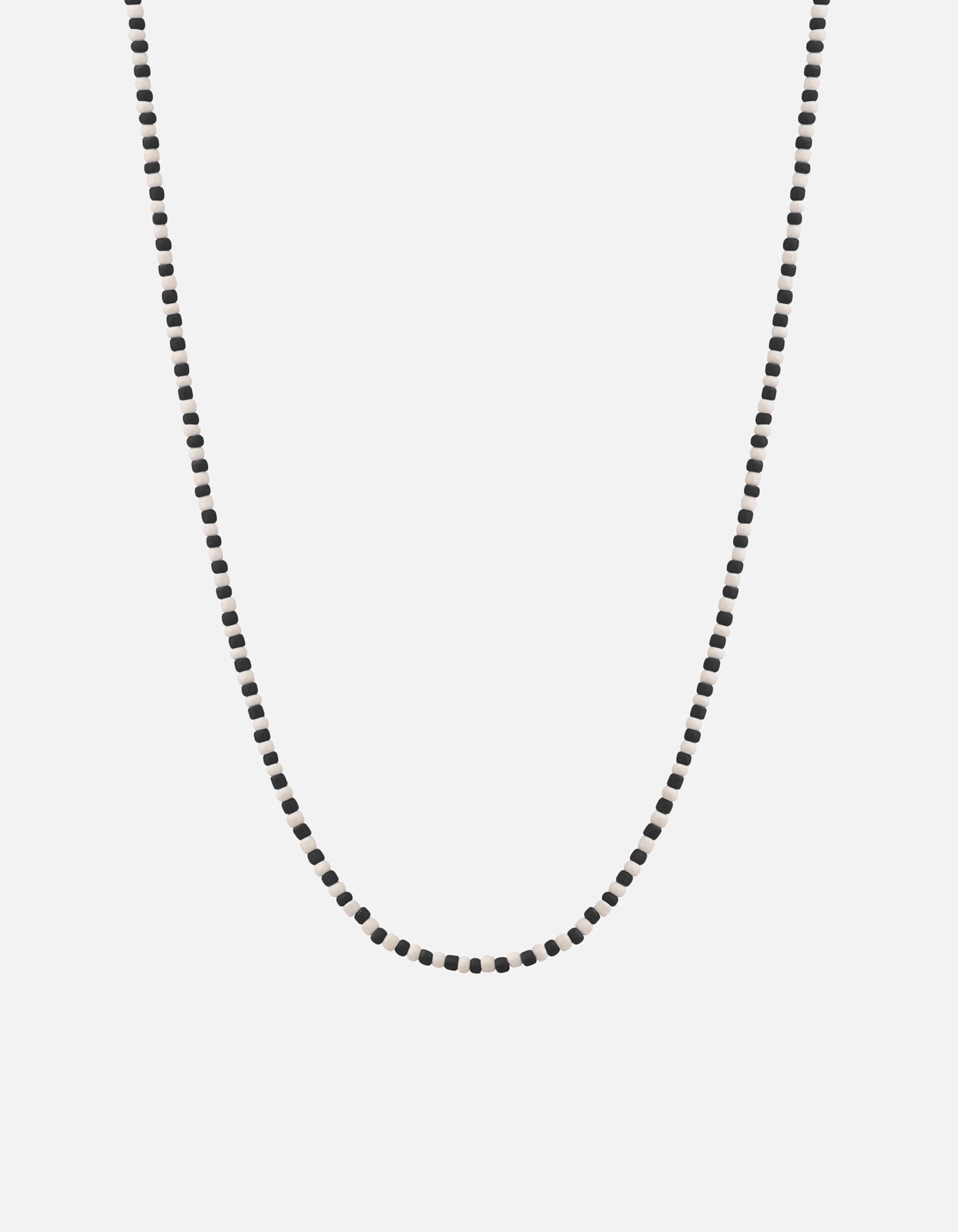 Niko Bead Necklace, Sterling Silver / Black