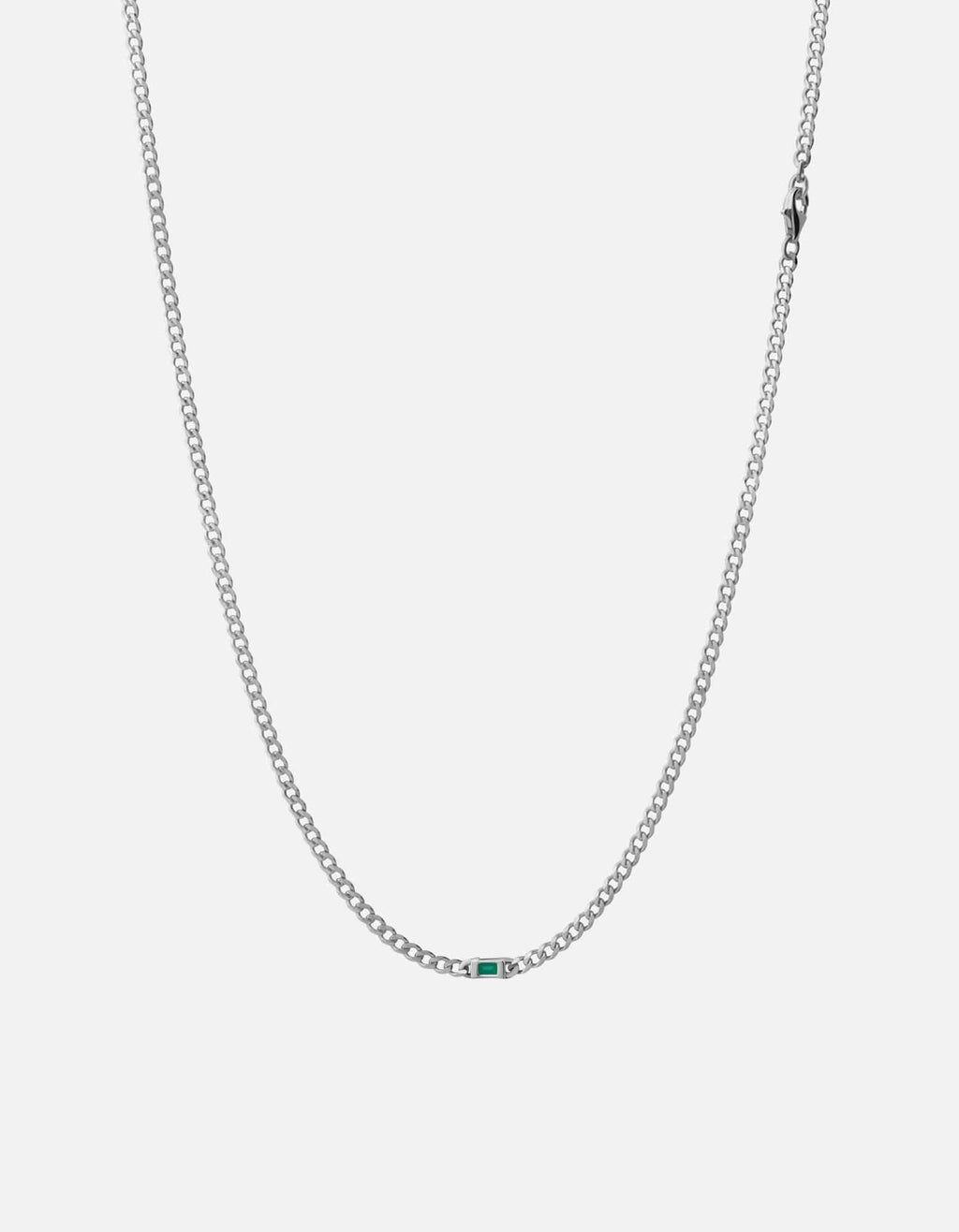 Lyra Agate Chain Necklace, Sterling Silver