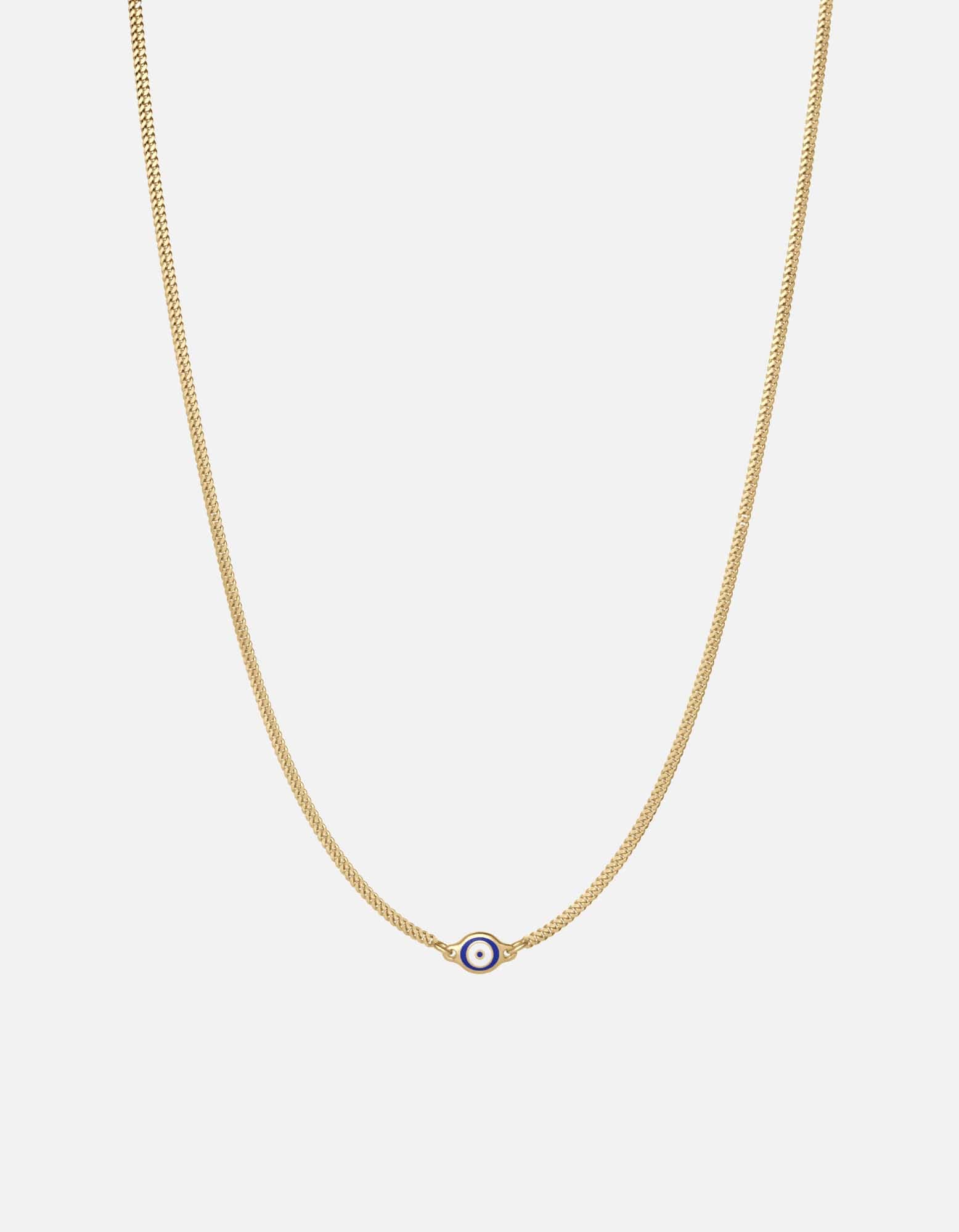 Miansai Necklaces Single Blue Eye Necklace, Gold Vermeil w/Enamel Blue / 21-22in.