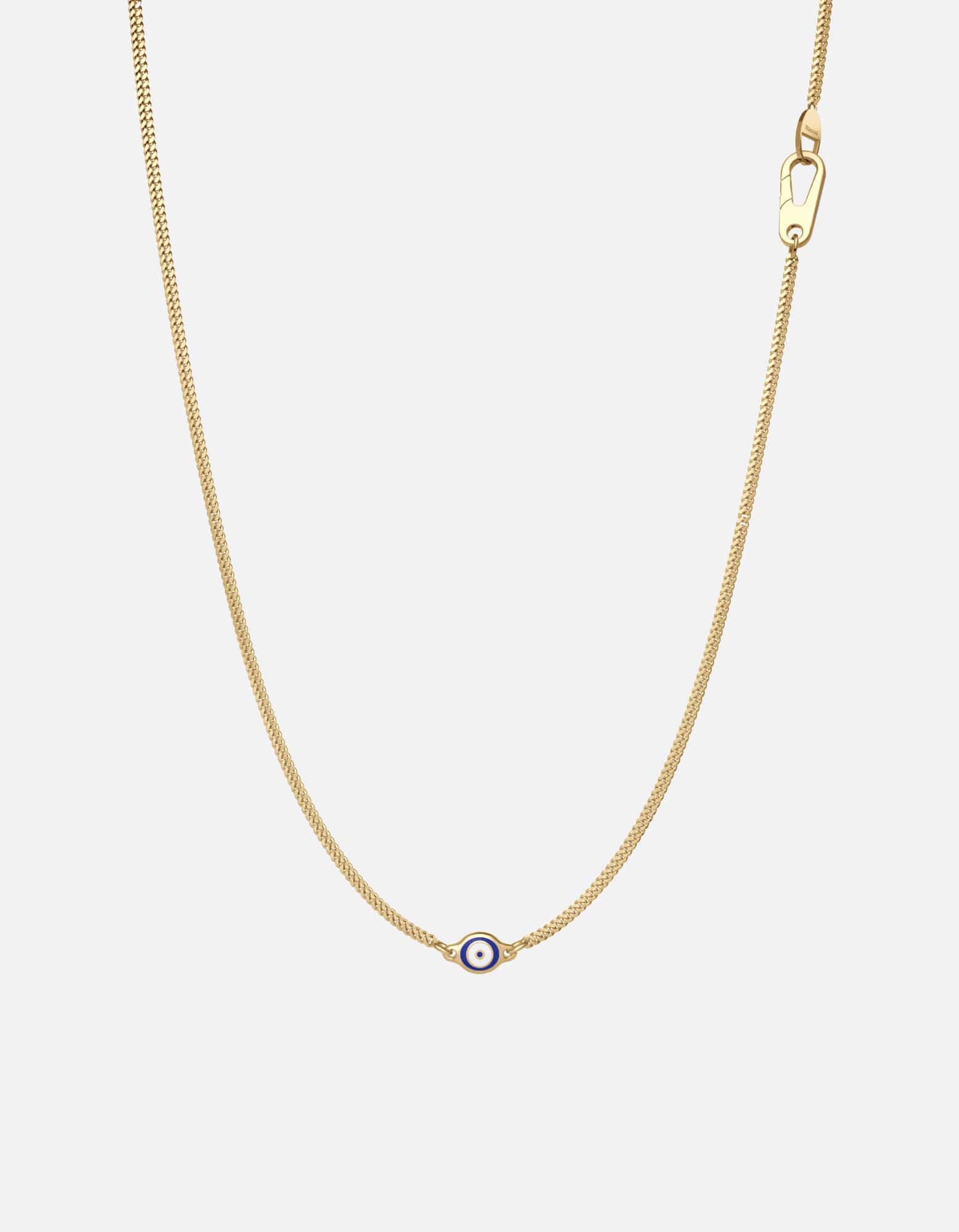 Single Evil Eye Necklace, Gold Vermeil / Blue