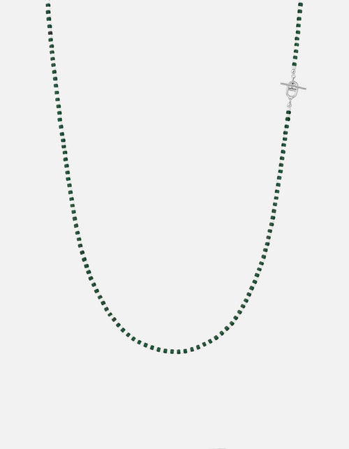 Miansai Necklaces Avi Necklace, Sterling Silver / Green/White Green/White / 22in.