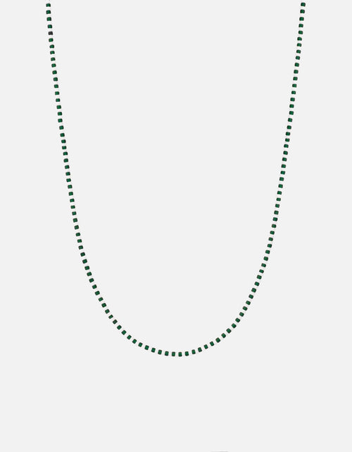 Avi Bead Necklace, Sterling Silver / Green/White
