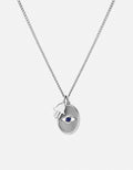 Miansai Necklaces Third Eye Pendant Necklace, Sterling Silver Blue / 24in. / Monogram: No