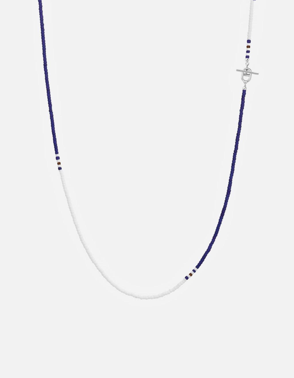 Avi Bead Necklace, Sterling Silver / Blue/White