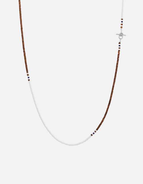 Miansai Necklaces Avi Bead Necklace, Sterling Silver / Amber/White Amber/White / 22in.