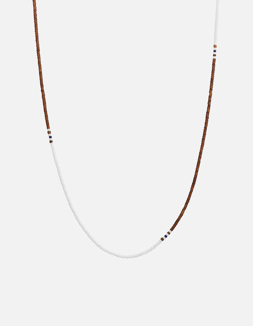 Avi Bead Necklace, Sterling Silver / Amber/White