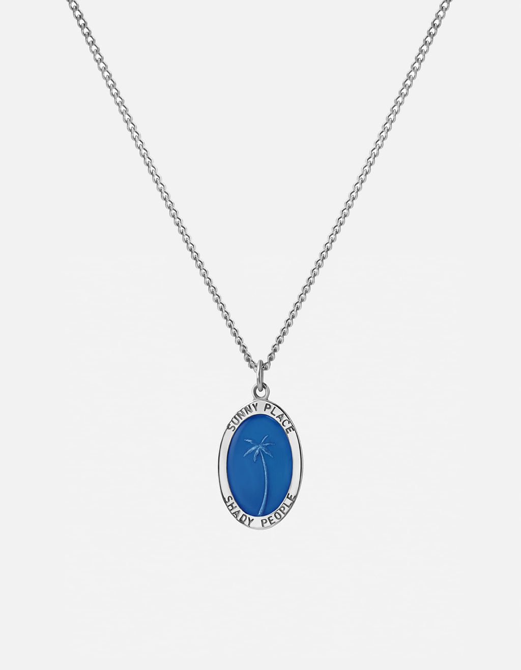 Miansai Necklaces Sunny Place Pendant Necklace, Sterling Silver Blue / 24in.