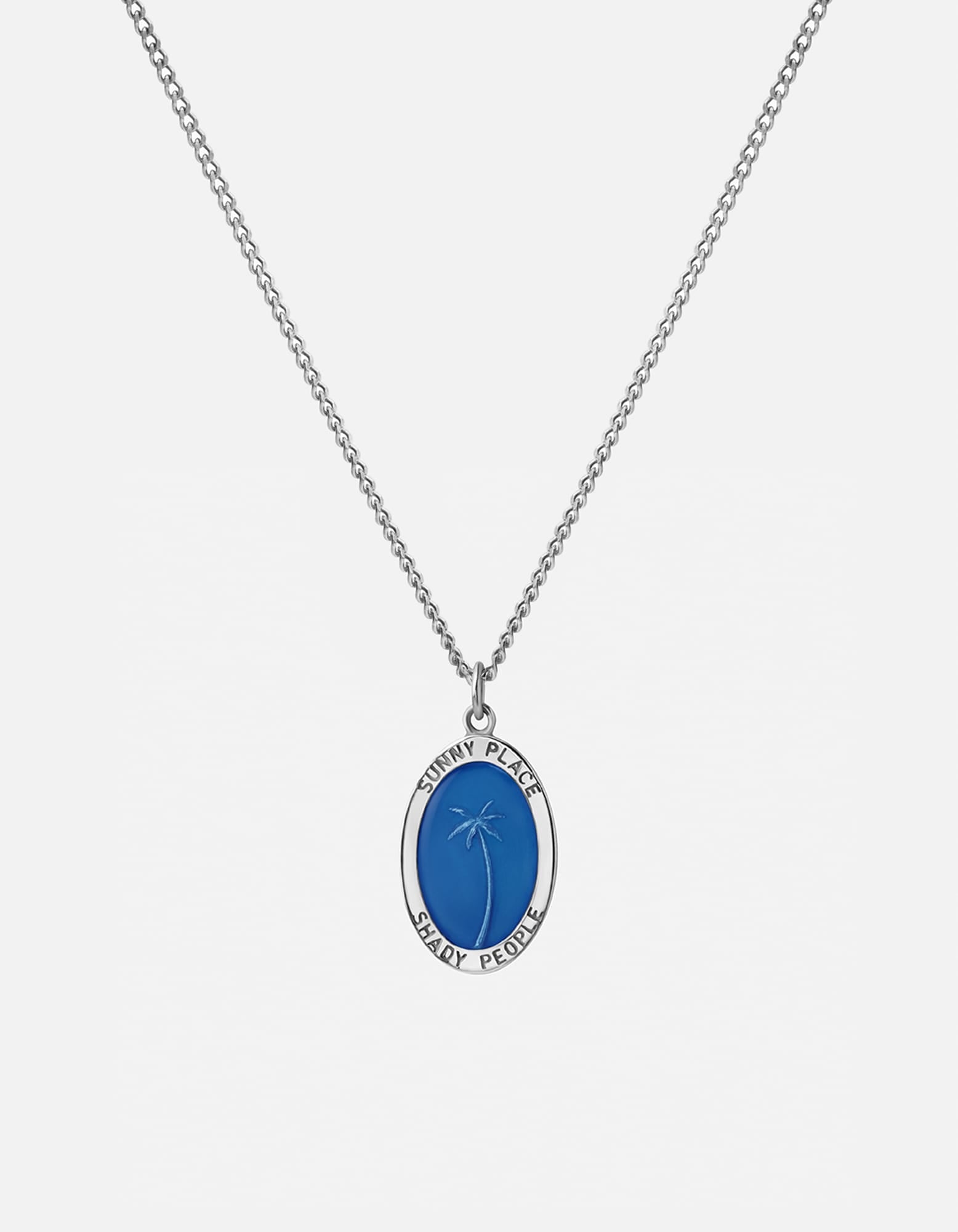 Miansai Necklaces Sunny Place Pendant Necklace, Sterling Silver Blue / 24in.