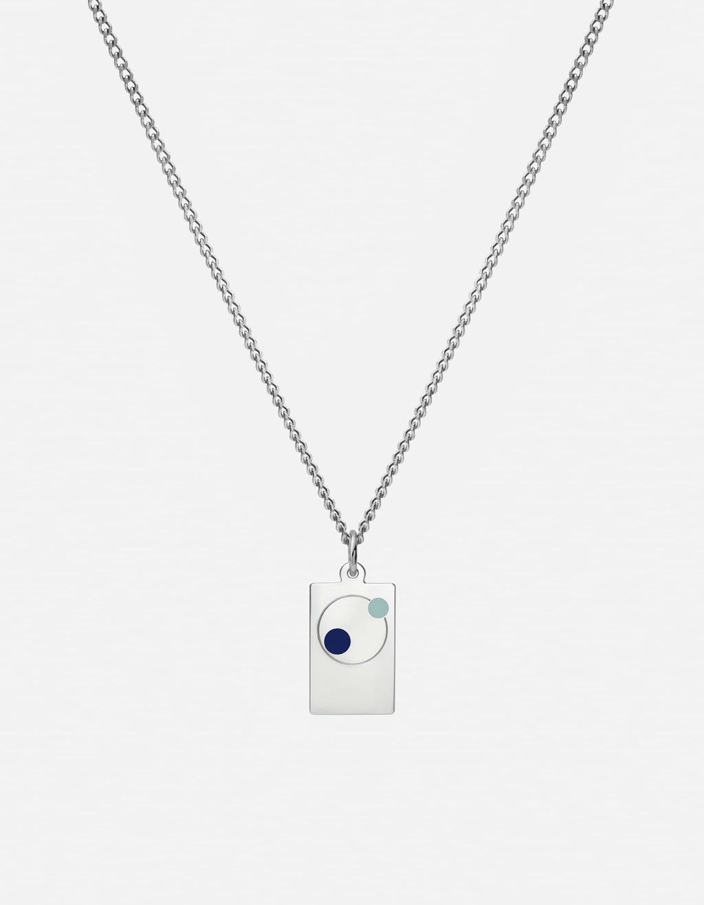 Miansai Necklaces Orbit Pendant Necklace, Sterling Silver / Blue Blue / 24in.