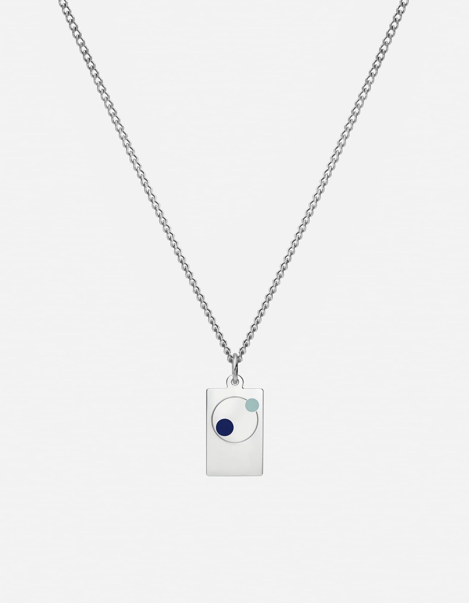 Miansai Necklaces Orbit Pendant Necklace, Sterling Silver / Blue Blue / 24in.