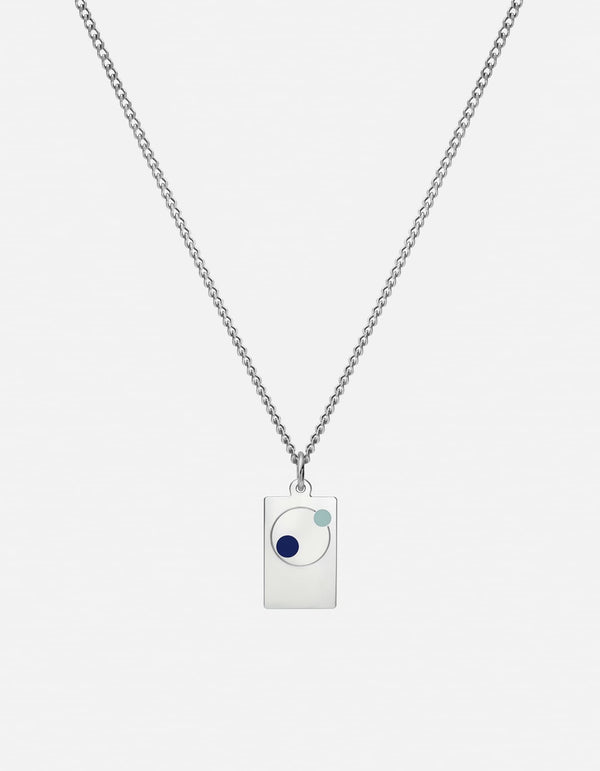 Miansai Necklaces Orbit Pendant Necklace, Sterling Silver / Blue Blue / 24in.