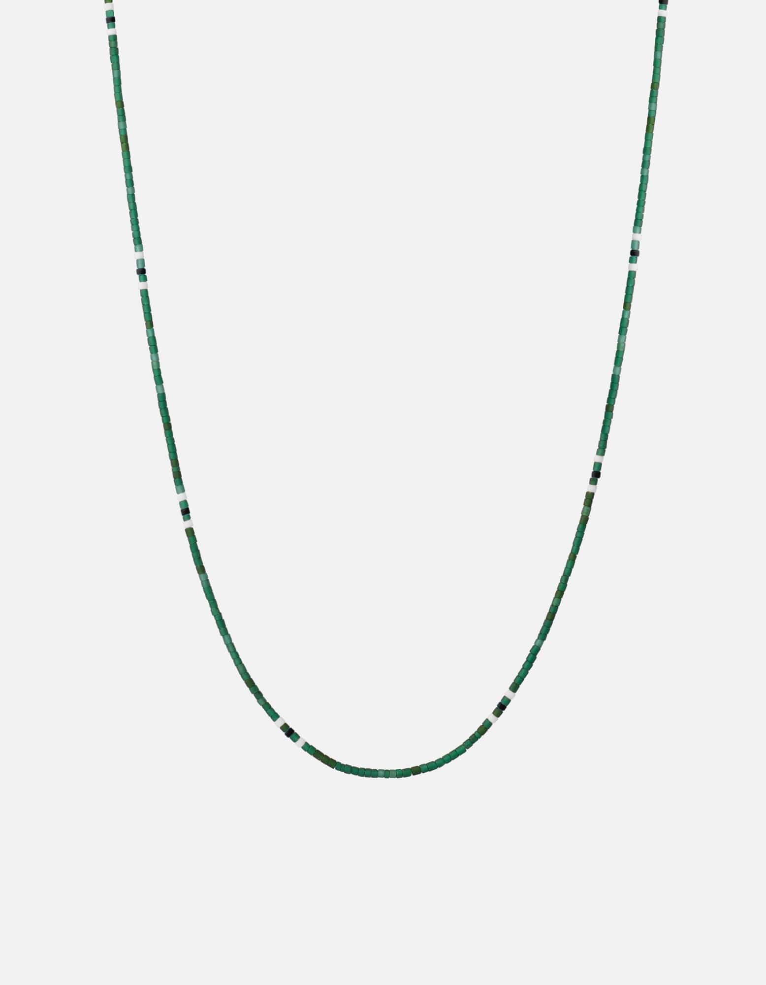 Avi Bead Necklace, Sterling Silver / Green