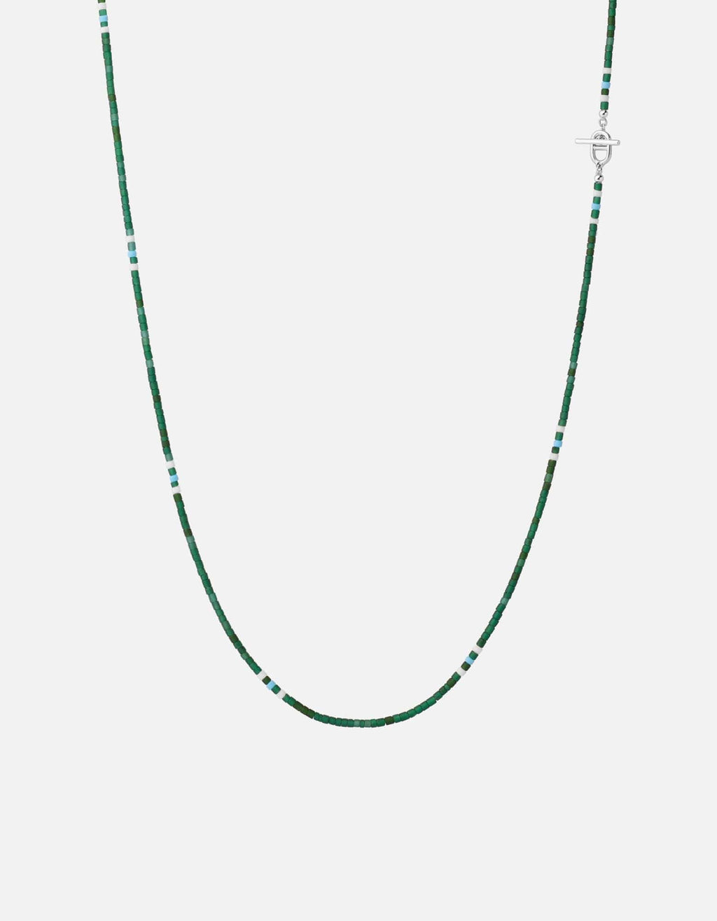 Avi Bead Necklace, Sterling Silver / Green