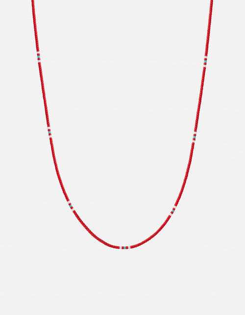 Miansai Necklaces Avi Bead Necklace, Sterling Silver / Red Red / 22in.