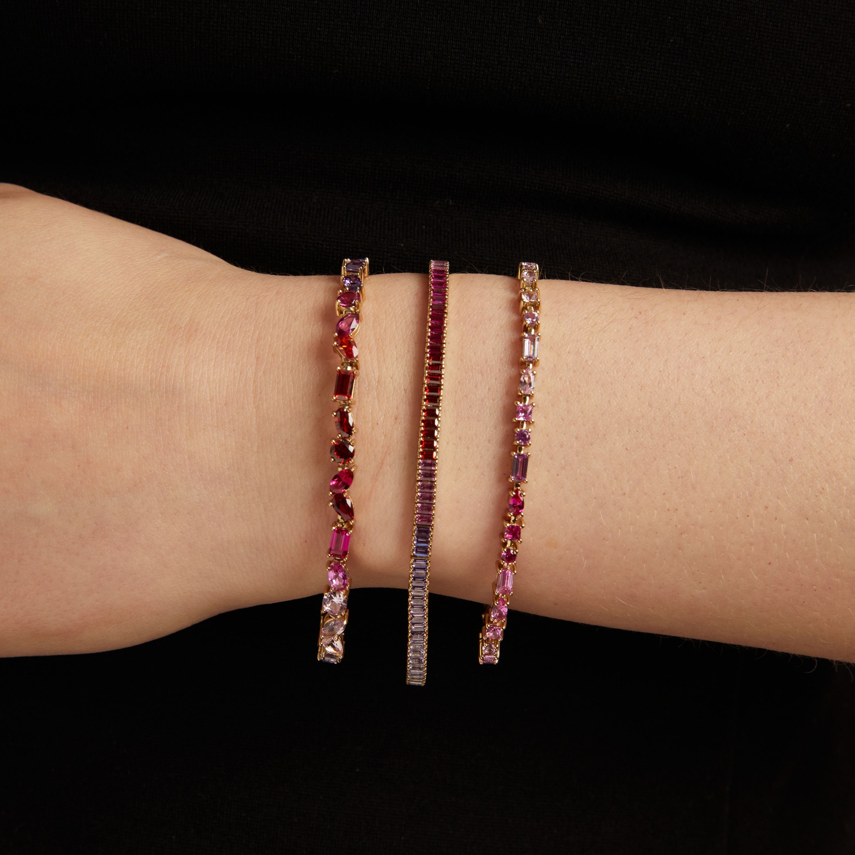 Pink Ombré Mosaic Tennis Bracelet