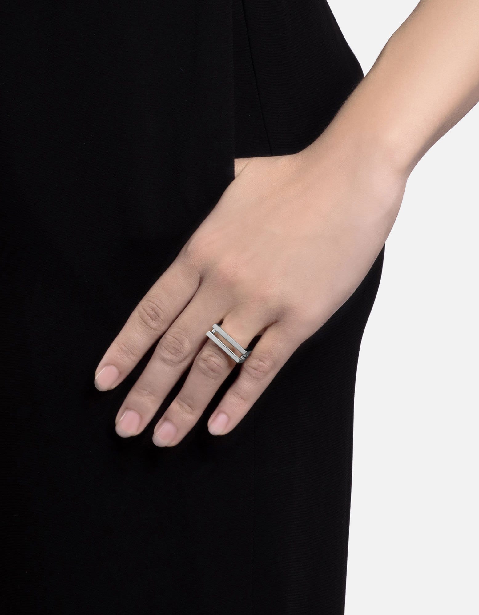 Square Bar Ring, Sterling Silver