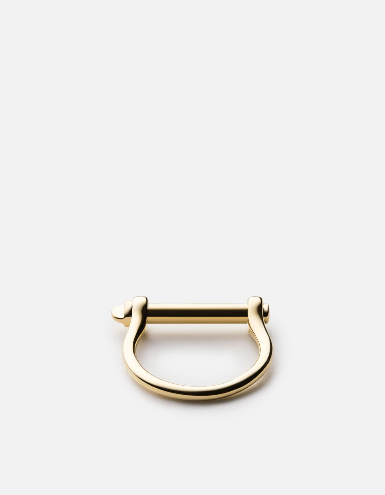 Thin Screw Cuff Ring, Gold Vermeil