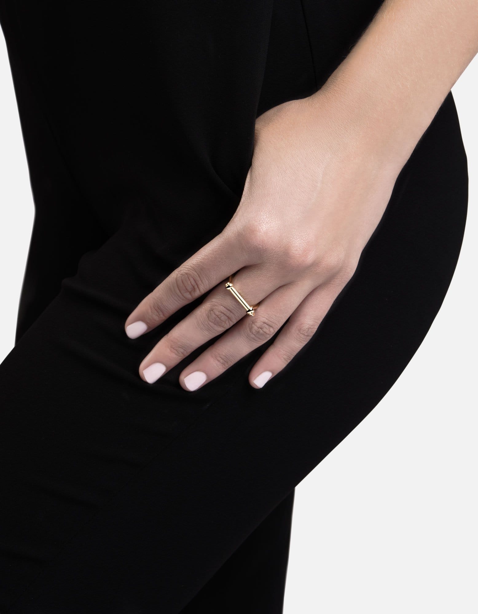 Thin Screw Cuff Ring, Gold Vermeil