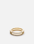 Miansai Rings Split Layer Ring, 14k Gold Pavé Polished Gold/Pave / 6