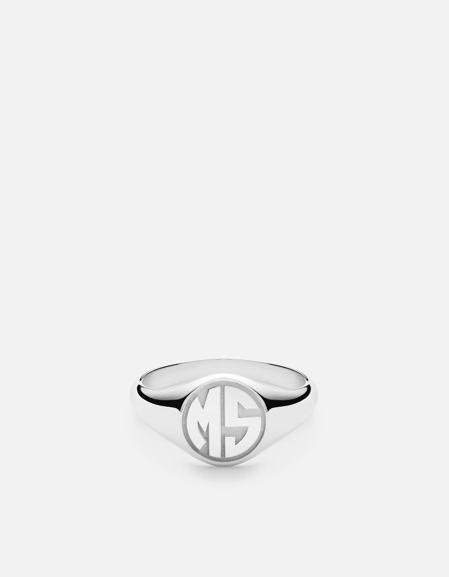 Monogram Signet Ring, Sterling Silver