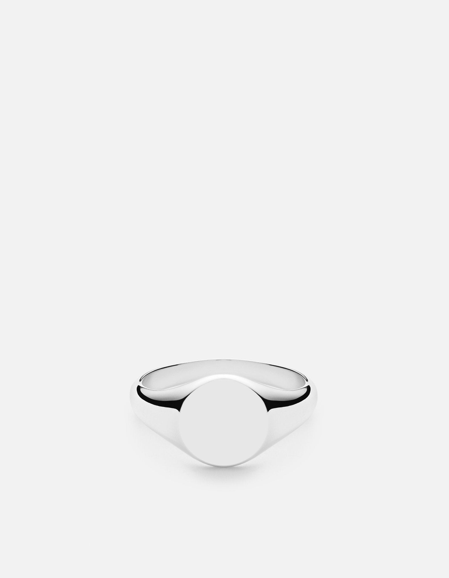 Miansai Rings Signet Ring, Sterling Silver Polished Silver / 2 / Monogram: No
