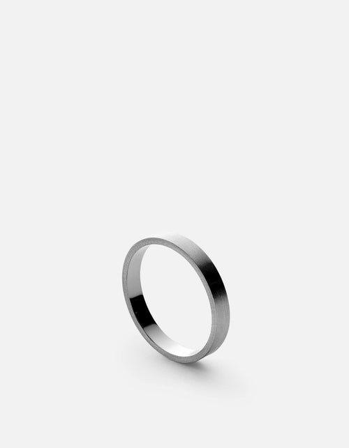 3mm Silver Ring, Matte Sterling Silver