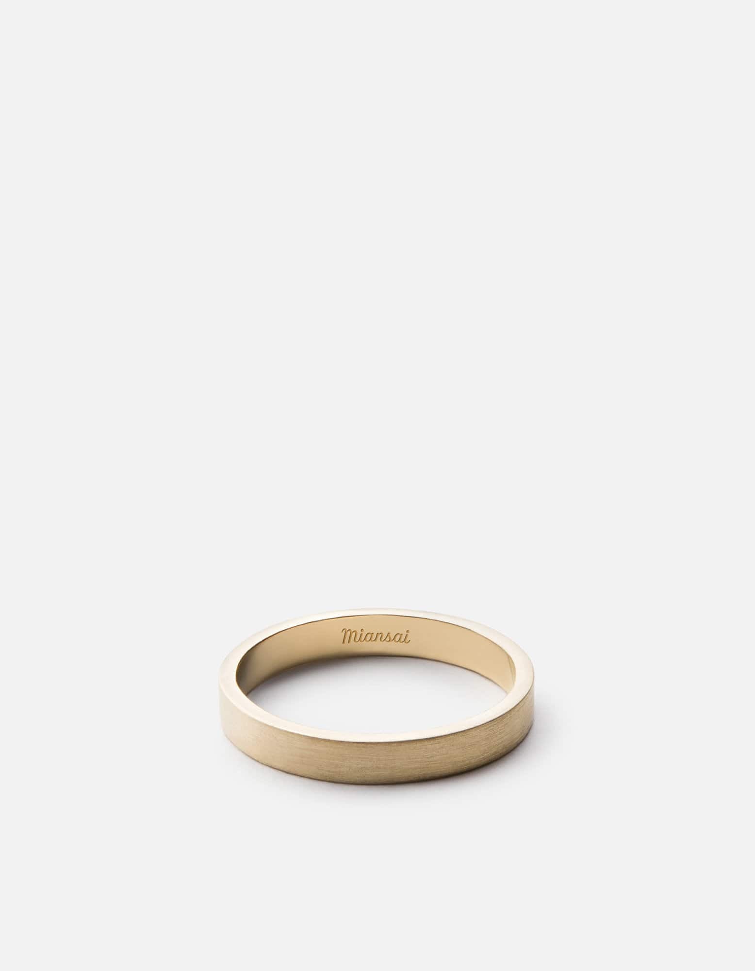 Miansai Rings 3mm Gold Band, 14k Gold Matte Gold / 10 / Monogram: No