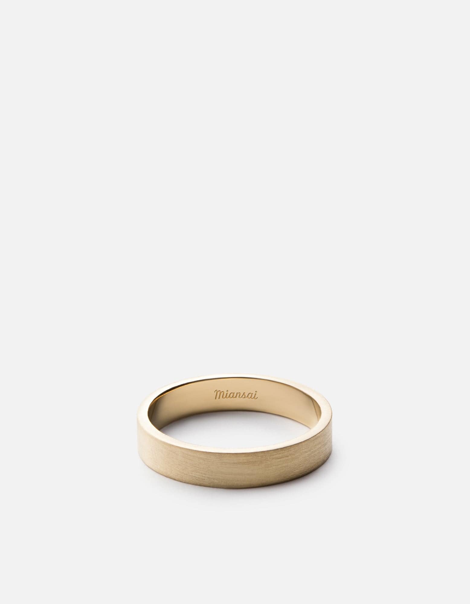 Miansai Rings 4mm Gold Band, 14k Gold Matte Gold / 10 / Monogram: Yes