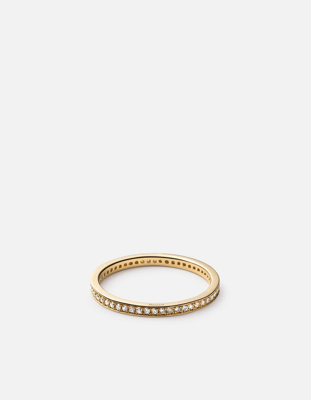 Eclipse Band Ring, 14k Matte Gold Pavé