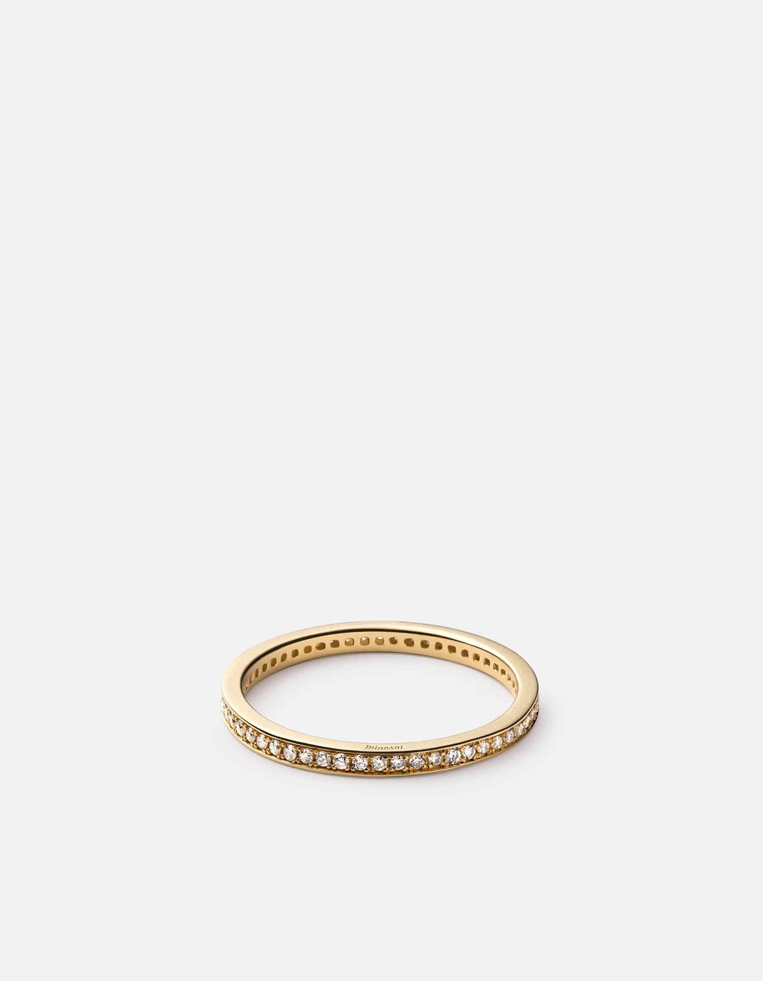 Eclipse Band Ring, 14k Matte Gold Pavé
