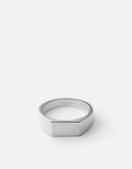 Miansai Rings Geo Signet Pinky Ring, Sterling Silver Polished Silver / 7.5 / Monogram: No