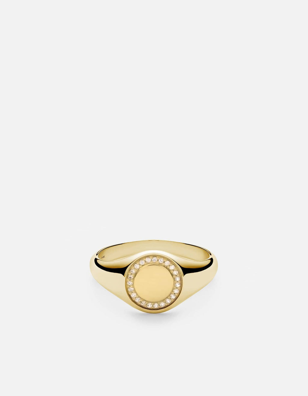 Miansai Rings Halo Signet Ring, 14k Gold Pavé Polished 14k Gold/Pave / 6