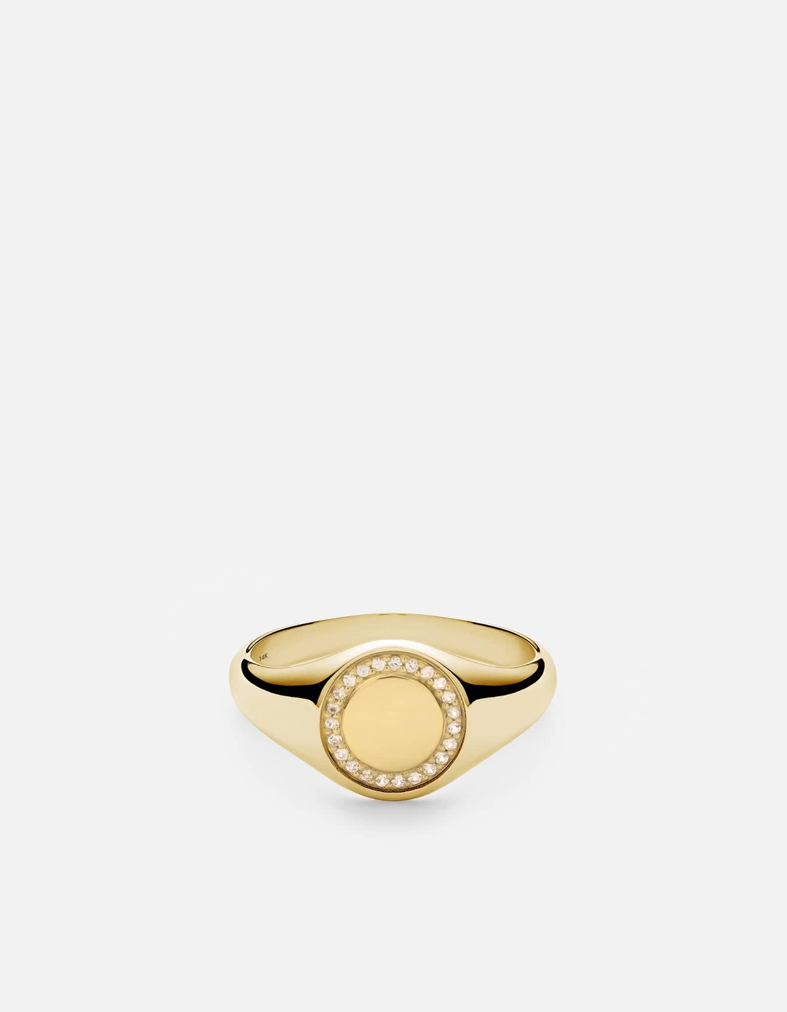 Miansai Rings Halo Signet Ring, 14k Gold Pavé Polished 14k Gold/Pave / 6