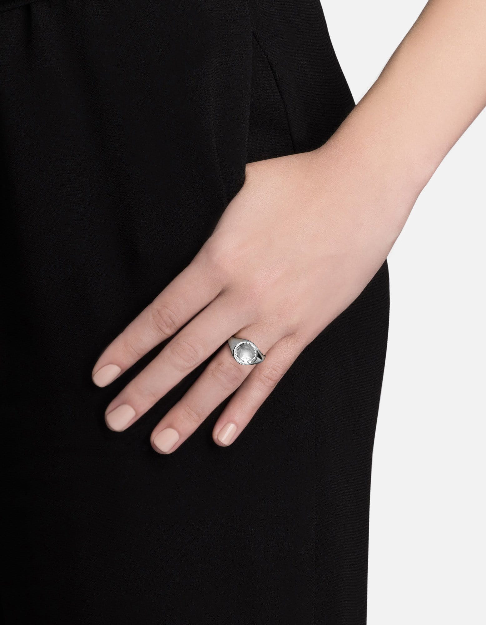 Women's Solar Signet Ring, Sterling Silver