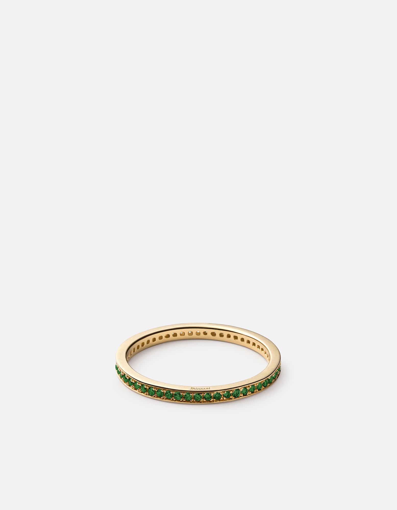 Eclipse Band Ring, 14k Gold/Emeralds