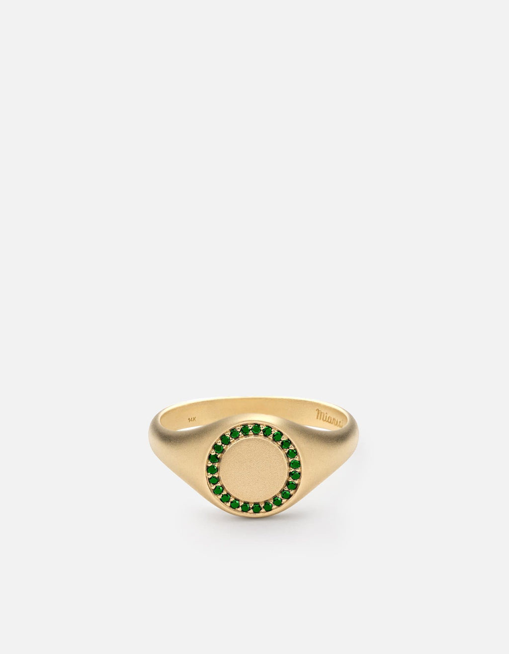 Miansai Rings Halo Signet Ring, 14k Matte Gold/Emeralds matte gold/emeralds / 10