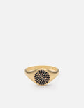 Miansai Rings Horizon Signet Ring, 14k Matte Gold/Black Diamonds Matte Gold/Black Diamonds / 10